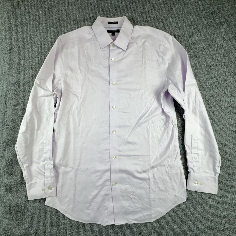 Banana Republic Dress Shirt Mens Large Purple Non Iron Grant Fit Stretch